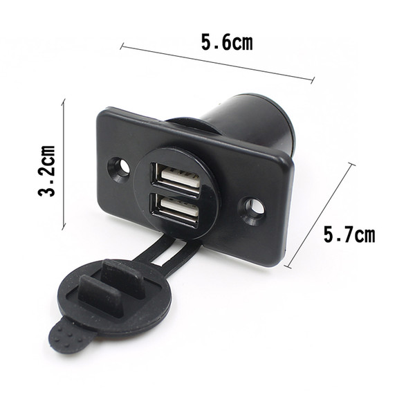 12V Dual USB Motorcycle Cigarette Lighter Car Charger Socket Charger + 60CM Line