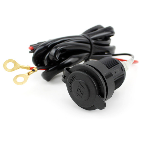 LEEWA Car Boat Motorcycle Waterproof 12V Power Socket Cigarette Lighter Plug 1.5m Wire SKU:1441