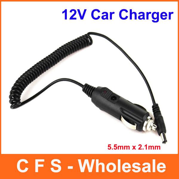 200pcs Car charger Auto Cigarette Lighter 12V car Power Supply Adapter Plug Charger 5.5mm x 2.1mm Free shipping