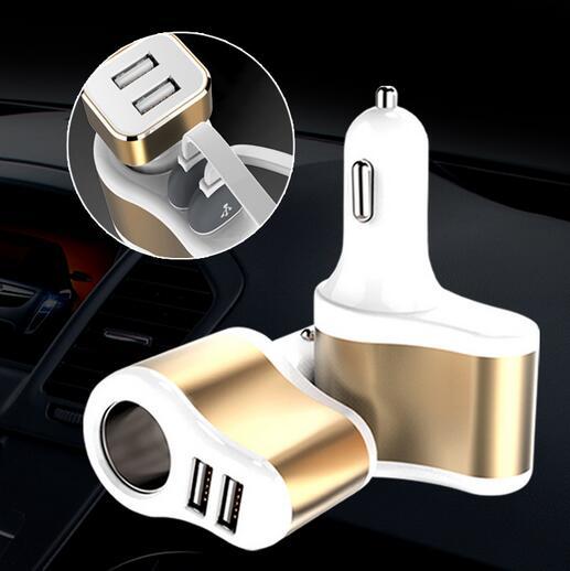 2 Colors 12V 1A 2.1A Universal 2 Ports Dual USB One Way Car Cigarette Lighter Power Socket Charger Adapter