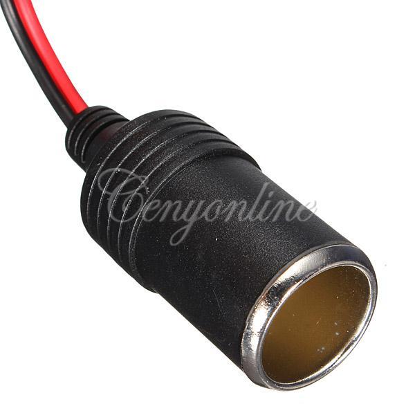 Black 12V 24V D C Female Auto Car Truck Cigar Cigarette Lighter Socket Plug Power Charger Connector Adapter Cable Line Wholesale