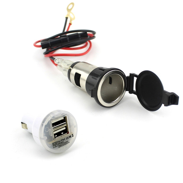 LEEWA New 12V 120W Power Motorcycle Car Motorbike Cigarette Lighter Socket Plug USB Charger SKU:2657