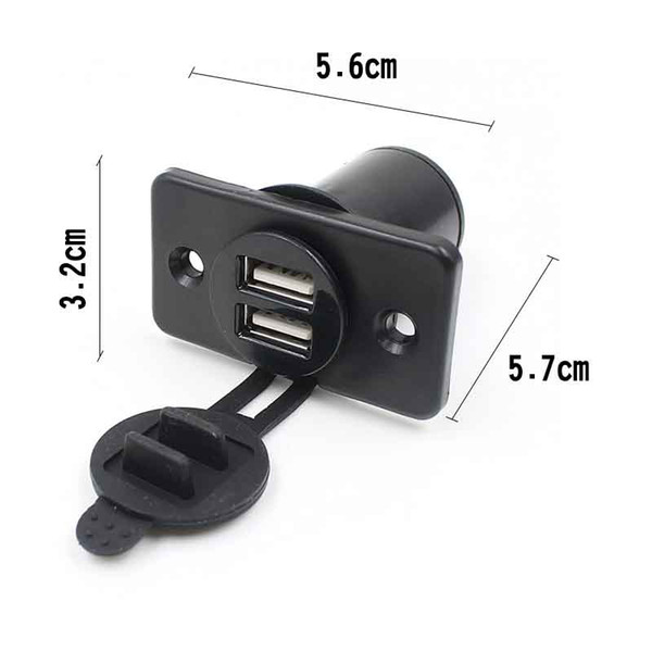 Waterproof USB Car Charger 12V Universal Dual USB Auto Car Cigarette Lighter Charging Socket Plug