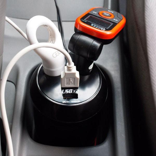 2015 Hot Sale New Car Cigarette Lighter Dual Car USB Charger Socket Cup Holder Adapter Power Supply Auto Accessories