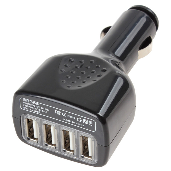 High Quality 5V 2.1A Car Charger 4-Port USB Car Cigarette Lighter Socket for Cellphone CEC_695