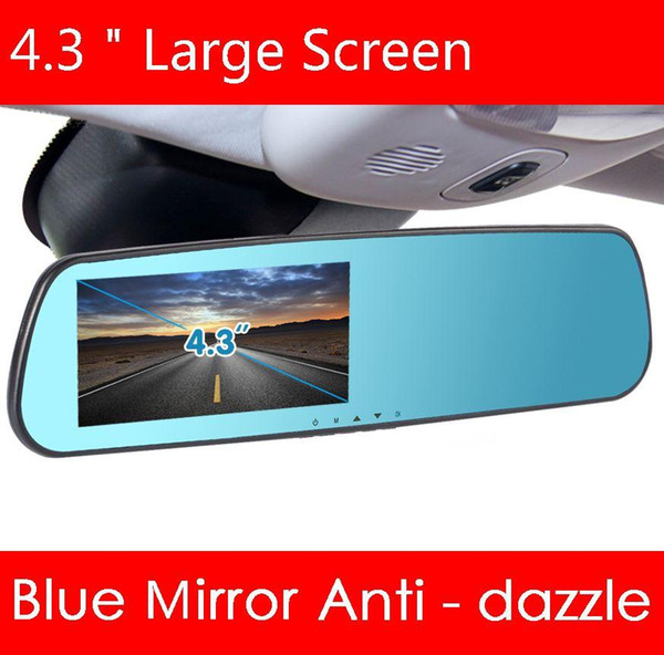 4.3 inch Blue car camera rearview mirror auto dvrs cars dvr parking recorder video registrator camcorder full hd 1080p night vision car dvr