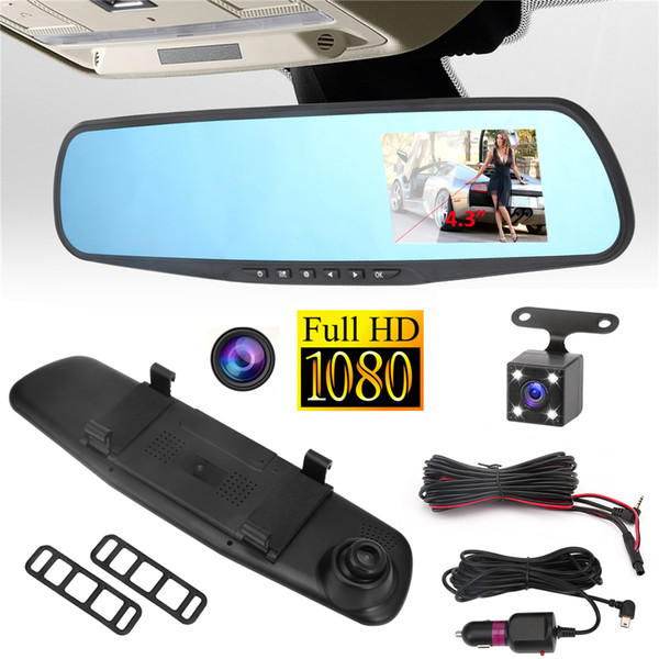 Car DVR Camera Rearview Mirror Auto Dvr Dual Lens Dash Cam Recorder Video Registrator Camcorder Full HD 1080p G sens