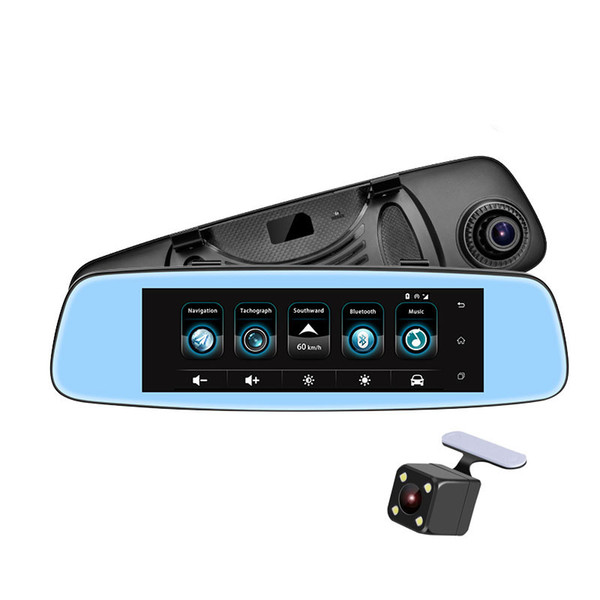 7.84'' 3G Wifi Android Car DVR GPS Mirror Dual Lens Recorder Camcorder Wide View