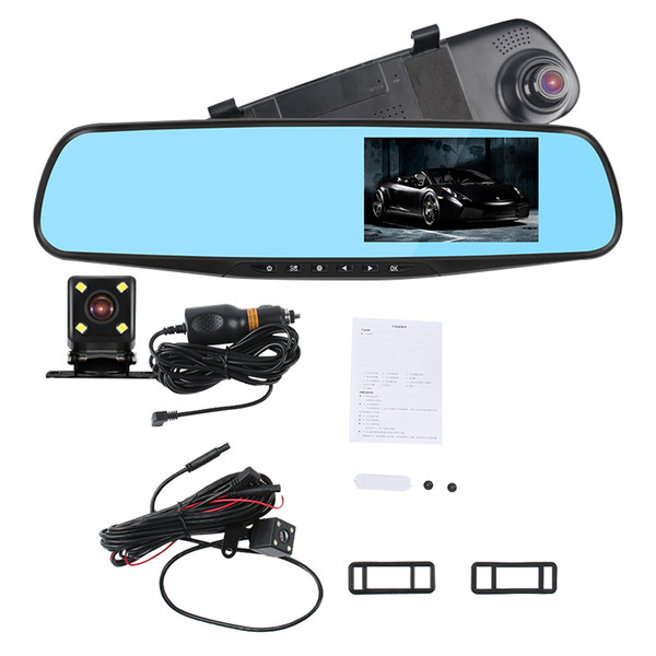 Car front and rear dual recording 1080p with reversing image and electronic dog car dvr recorder