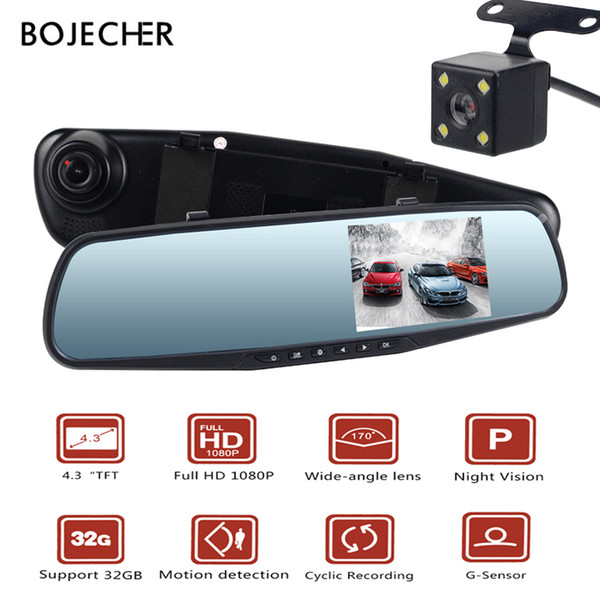 2022Full HD 1080P Car DVR Camera Dvr Rearview Mirror dash cam Dual Lens 4.3 Inch Digital Video recorder Night Vision Camcorder