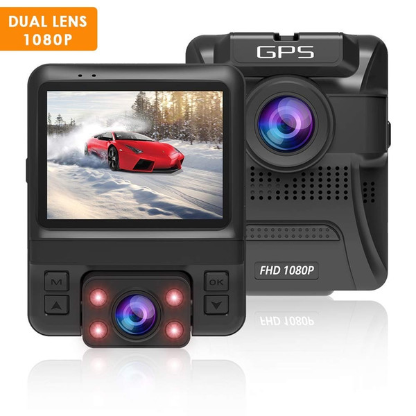 1080P Car DVR Dash Cam with Dual Lens 170°Wide-Angle, Built-in GPS,Sony Sensor,G-Sensor,Loop Recording,Night Vision,Parking Guard For Car