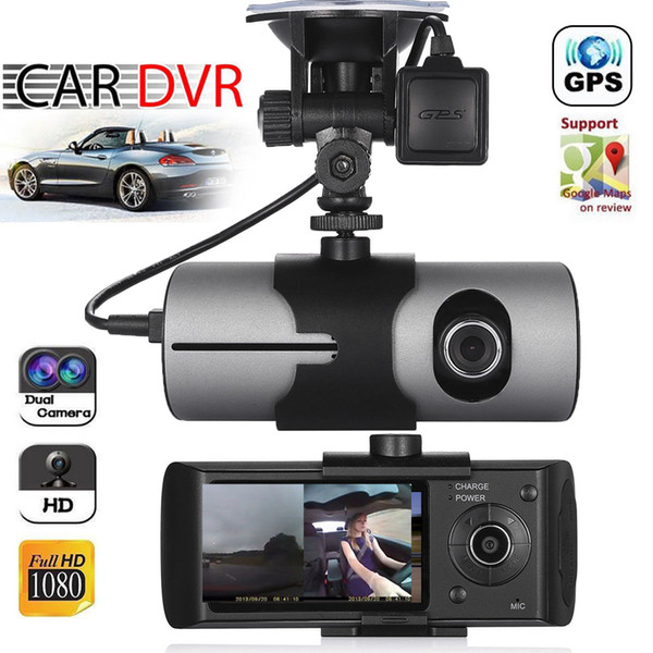 2018 Upgraded Dual Lens GPS Camera HD Car DVR Dash Cam Video Recorder G-Sensor Night Vision Free Shipping