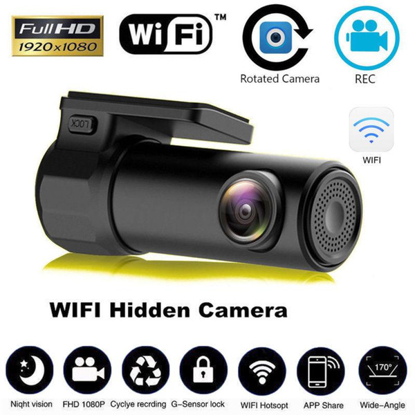 170 Degree HD Mini 1080P Wifi Car DVR Camera Video Recorder Dash Cam Auto Driving Recorder Night Vision G-sensor WDR & HDR r20