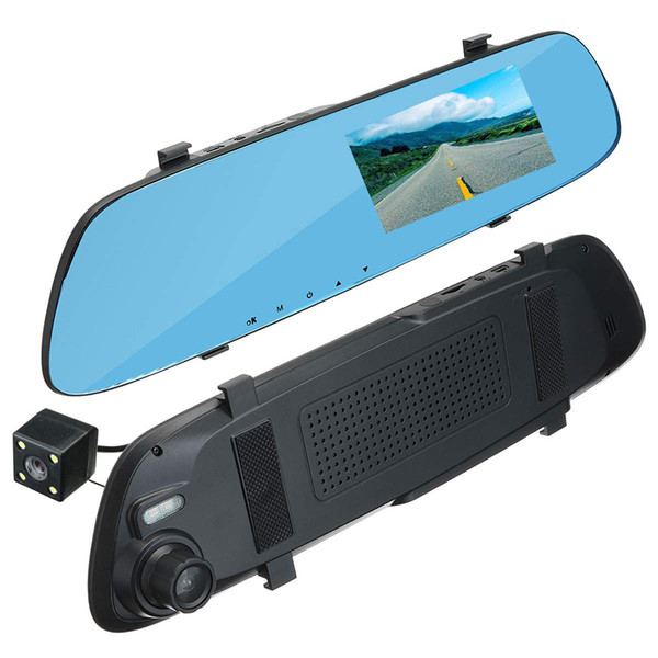 4.3inch DVR Camera Recorder Dash HD Rear View Mirror Parking Monitor Pratical Motion Detection Anti-Glare Glass car dvr