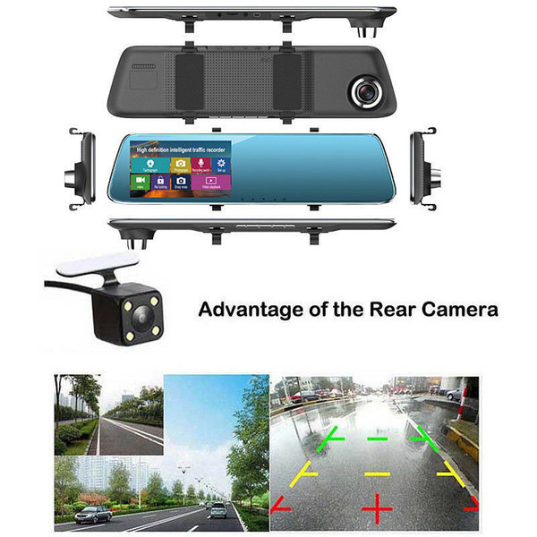 HD 1080p Dual Lens Car DVR Video Dash Cam Recorder Camera Night Vison Car DVR Rear View Camera Camcorders 3B03