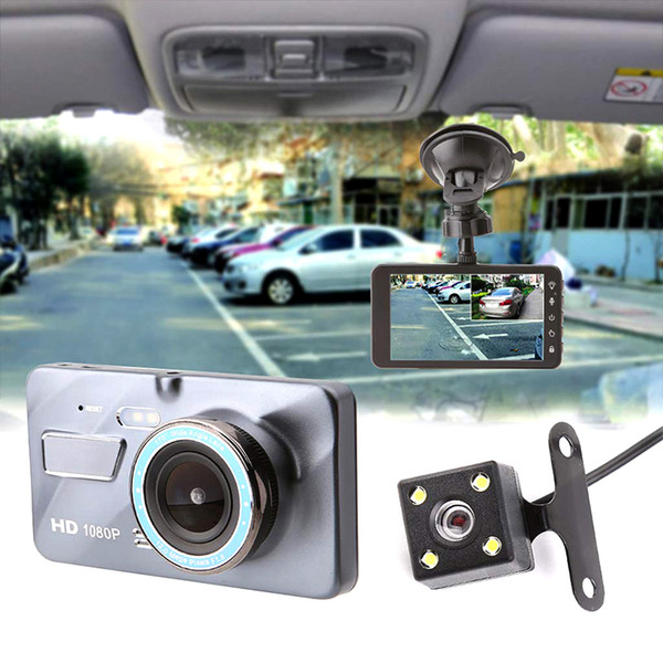 Durable Touch Screen Driving Recorder 720P 4 Nch Waterproof Detection Loop Universal Black car dvr