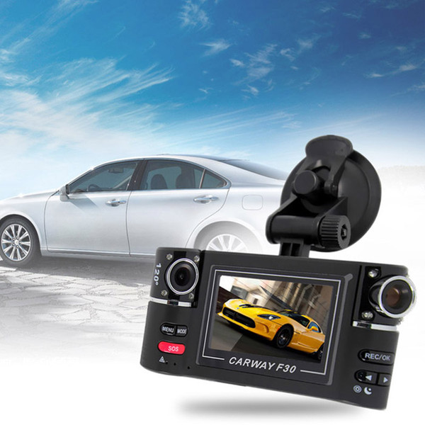 New Cheap Factory Price !! F30 Car DVR Dual Camera 720P Two Channels Car Video Audio Recorder DVR Motion Detecting DV F20 Update Version DHL