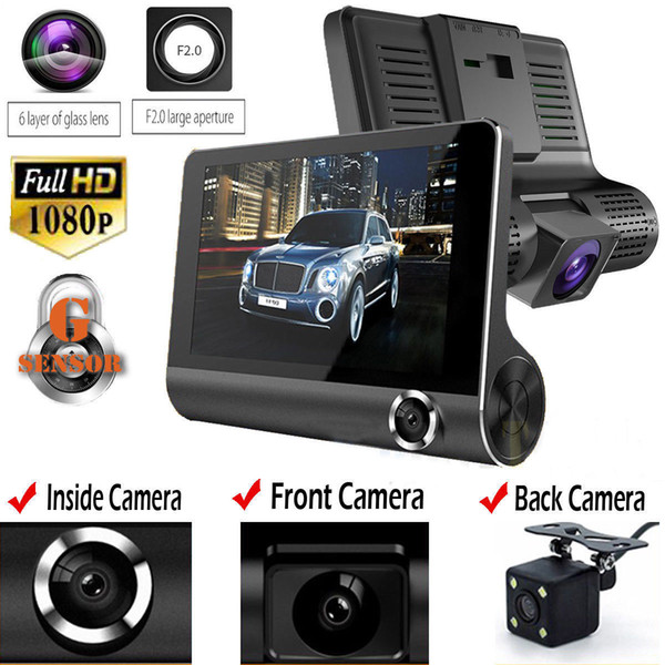 2019 Original 4'' Car DVR Camera Video Recorder Rear View Auto Registrator ith Two Cameras Dash Cam DVRS Dual Lens