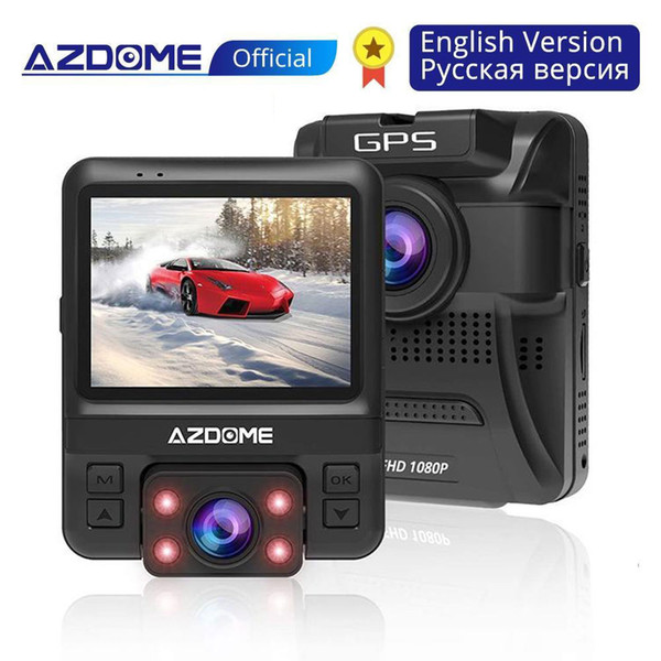 AZDOME Car DVR Built in G-GPS 1080HD Loop Recording Dash Cam Camera Parking Monitoring Motion Detection Infrared Night Vision