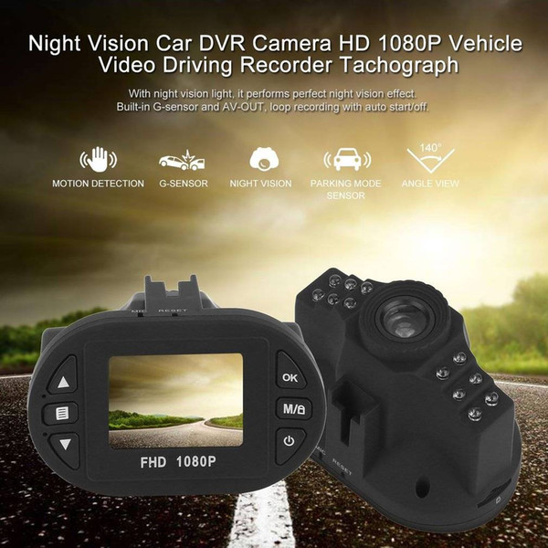 free shipping yentl Night Vision Car DVR Camera HD 1080P Vehicle Video Driving Recorder Tachograph
