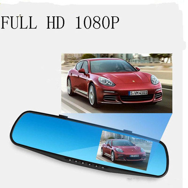 Hot Car DVR HD 4.3 LCD Dual Lens Video Dash Cam Recorder Car Camera DVR 3 In 1 Rearview Mirror + Front Car DVR + Rear view Camera