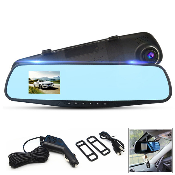 car dvr 720P 2.8 Inch High Deifinition Dash Camera Vehicle Video Camera Anti-glare Blue Mirror Monitor DVR Dashcam Register Recorder