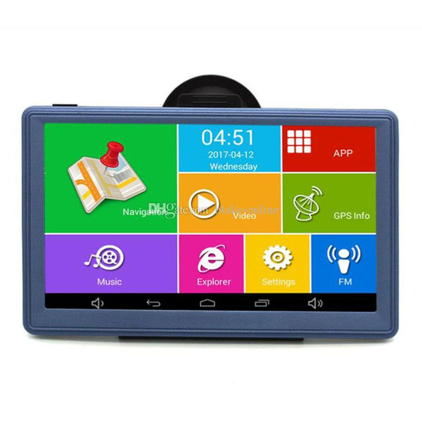 Android 7 inch Car GPS Navigation Navigator WIFI Bluetooth AVIN Quad-core Truck Vehicle GPS Navitel Russia/Europe 8GB Free Maps