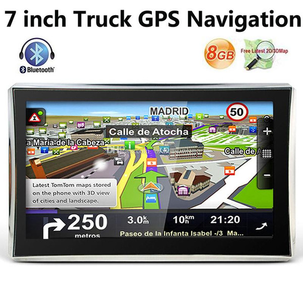 HD 7 inch Bluetooth Truck GPS Navigator Truck GPS Navigation AVIN FM WinCE 6.0 800MHZ 8GB IGO TTS 3D Maps