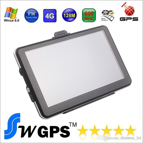 7 inch GPS navigation FM DDR128MB 800*480 car gps MTK MS2531 800MHZ Free maps for Europe North America USA Canada Australia