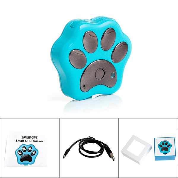 Mini Dog Paw Shape Real -time tracking Smart GPS Tracker Blue Black Gold for Optional ACA_129