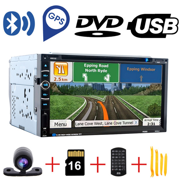 Myfuncars 2019 Universal 2 Din Car DVD Multimedia Player 6.95 Inch Touch Screen Rearview Camera Autoradio GPS Navigation Bluetooth Car Radio