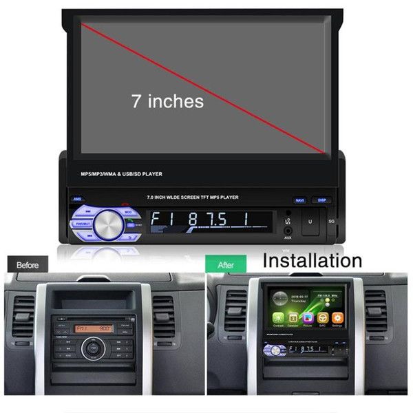 New 7 Inch Mp5 Player Touch Screen Car Retractable Mp5 Player 9601mp5 Car Mp4 Radio Reversing GPS