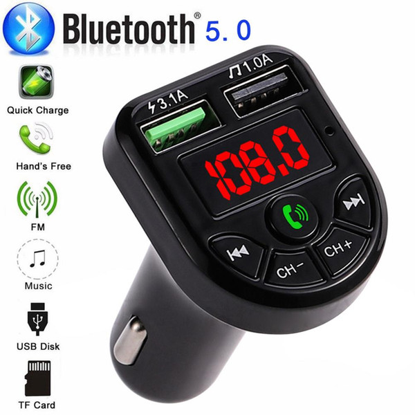 Bluetooth FM Transmitter Modulator Wireless Handsfree Car Kit 5V 3.1A Dual USB Charger Adapter Audio Car MP3 Player GPS