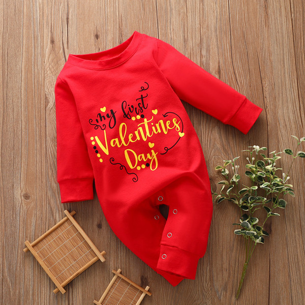 2022Newborn Baby Boys Girls Jumpsuit Baby Boy Lettre Printed Bodysuit Infant Girls Casual Cute Romper Valentines Clothes #LR2 GPS