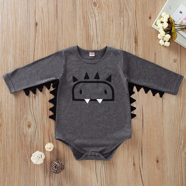 Newborn Baby Boys Bodysuit Autumn Infant Baby Cartoon Dinosaur Cute Romper For Boys Toddler Long Sleeve Rompers #LR2 GPS