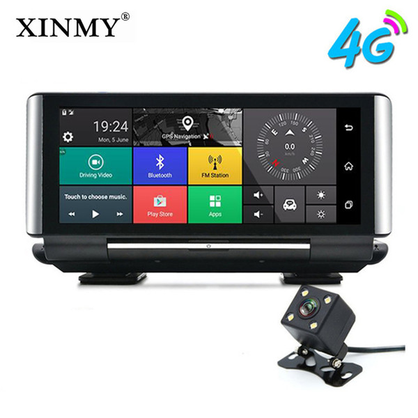 XINMY 7 Inch HD 1080P Dual Lens Camcorder 4G Network Car DVR ADAS Android GPS Navigation Bluetooth Wifi 16GB Maps