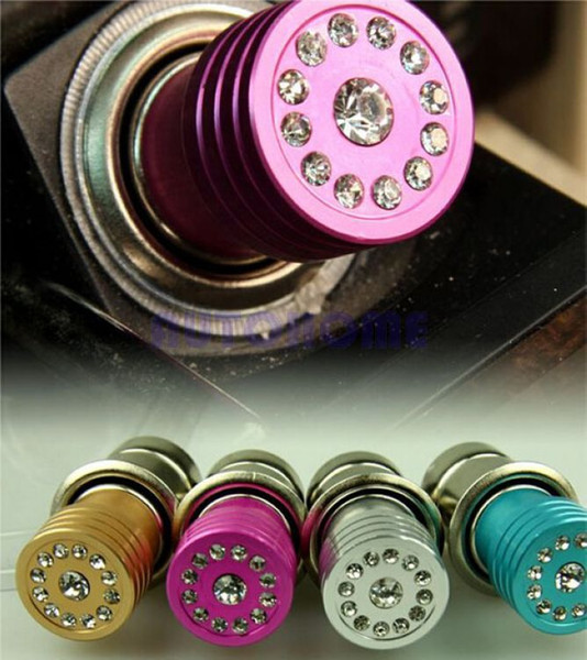 GPS 4 x Diamond/Crystal Car Cigarette Lighter 4 colors Free Shipping order<$18no track