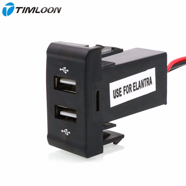 Special 2.1A 1.2A 2x USB Interface Socket Smartphone/PAD/iphone/Ipad/GPS/PSP Car Charger Use for Hyundai Elantra,Tucson