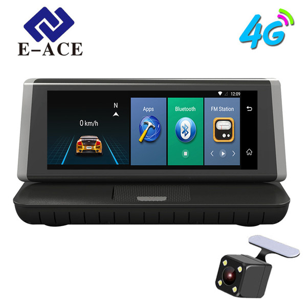 E-ACE 8 inch 4G Car GPS Navigation Recorder Android 5.1 Navigators Automobile With DVR FHD 1080 Vehicle GPS Sat Nav Free maps