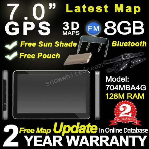 2015 Newest Model 7'' HD car gps navigation System with 8G,BT,AV IN,FM+Wiresless reverse camera+Free 3D maps+Free Gifts+2 Years Warranty