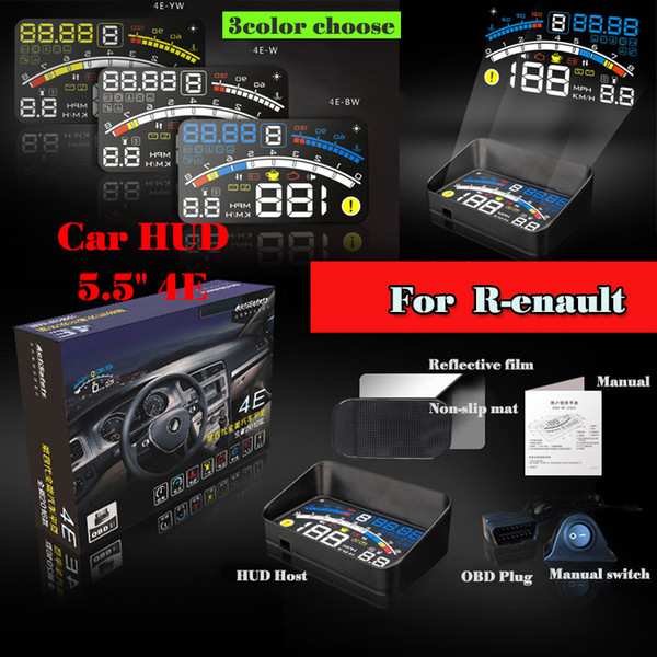 GPS Auto Accessories HUD Car Head Up Display Light projecting OBD II and EOBD Speedometer Auto accessories Free shipping YELLOW BLACK BLUE