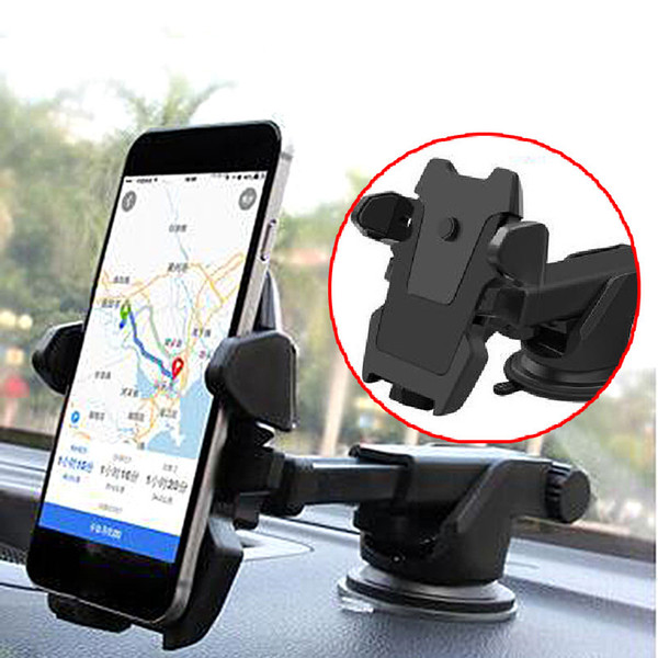 Hot Car Mount Universal Windshield Dashboard Mobile Phone Holder with Strong Suction Cup X Clamp for Phone Mobile Phone with retail package