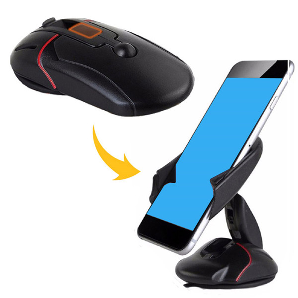 Universal Mouse Holder 360 Degree Car Mobile Phone Holder Stand Holder for Mobile Phone GPS with Retail Package