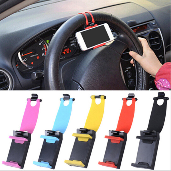 Universal Car Phone Stand Car Steering Wheel Phone Holder Bike Clip Mount Mobile Phone Stent Support Smartphone Holder Stand