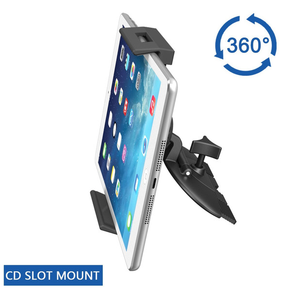 Tablet CD Slot Car Mount Holder Stand for iPad Air,iPad Mini , Samsung Tab , Kindle Fire ,GPS - Black