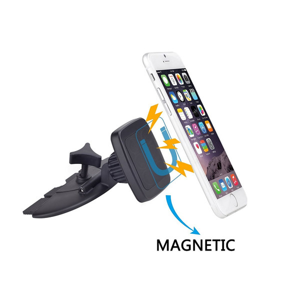 New Magnetic Cell Phone Car Holder CD Slot Mount for iPhone 7 7+ 6 pcs N45 Magnets