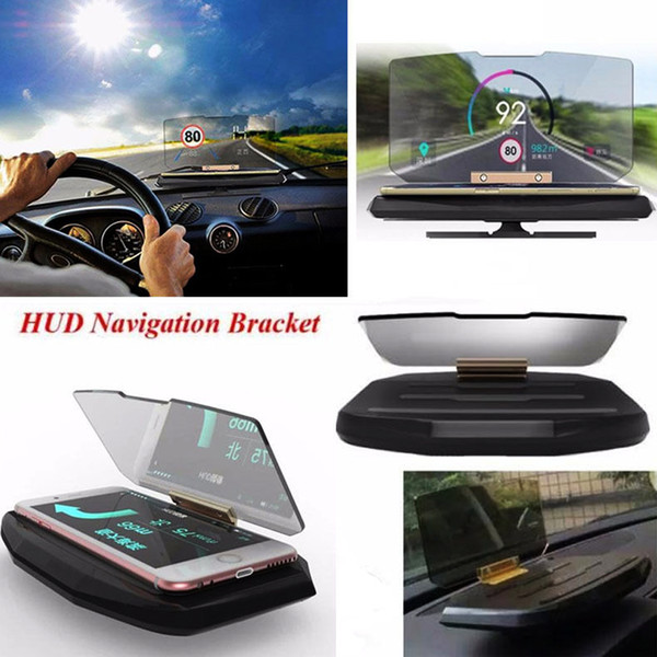 hxlmotostore Universal Mobile GPS Navigation Bracket HUD Head Up Display For Smart Phone Car Mount Stand Phone Holder