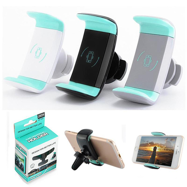 Air Vent Car Mount Phone Holder 360 Rotating Clip Stand For iphone X 8 Samsung S8 GPS with Retail package