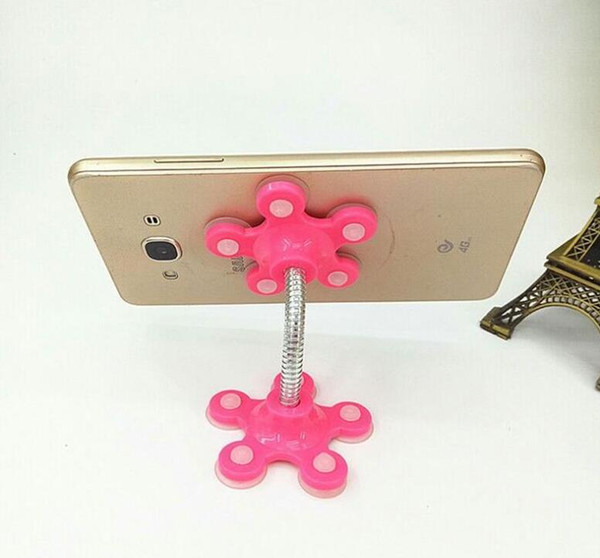 Sucker Stand for Cell Phone 360 degree Rotatable Flower Magic Suction Cup Mobile Phone Holder Car Bracket Mount Compatible