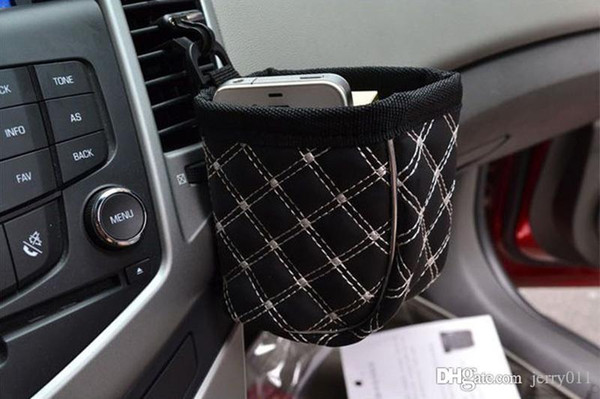 Mobile phone holder black car leather upholstery car outlet sundries bag cell phone pocket glove 21110